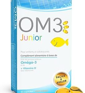 Viên uống dầu cá OM3 JUNIOR - bổ sung Omega 3 và DHA giúp tăng cường trí nhớ và khả năng tập trung cho trẻ