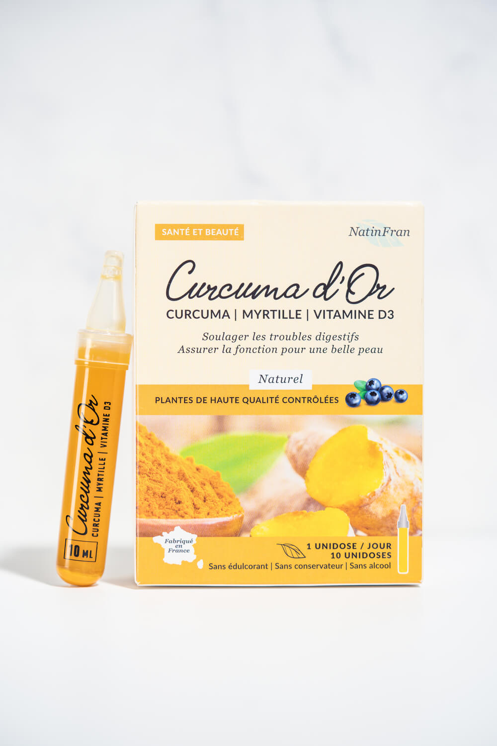 Tinh chất nghệ Nano Curcuma d'or NatinFran Pháp - hộp 10 ống